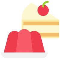 A slice of cake and a piece of jello vector