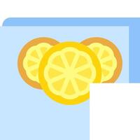 A lemon slice icon on a blue background vector