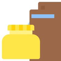 A jar of honey and a bottle of water vector