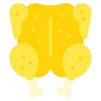 A chicken is shown in a flat design vector