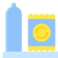 A condom and a condom box on a shelf vector