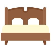 Bed with two pillows and a white sheet vector