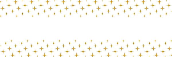 Christmas banner template with gold glitter sparkle shiny textured stars illustration isolated on transparent background. Glowing golden shimmer elements for 2025 New Year design vector