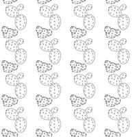 Small cactus with branches and big flat cactus with branches in doodle style. Simple seamless pattern. illustration. vector