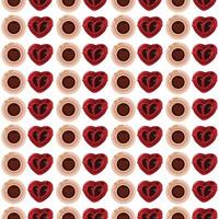 Cups with hot drinks, top view. Seamless pattern. vector
