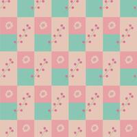 Geometric pattern with flowers and branches. Seamless pattern. vector