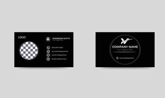 Professional Black Modern Business Card Template. vector