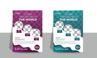 Creative corporate A4 Traveling flyer Design Template. vector
