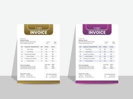 professional modern Business invoice template design. vector