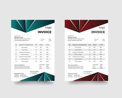 Red Color Business invoice template vector