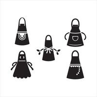 Set of chef apron silhouette. vector
