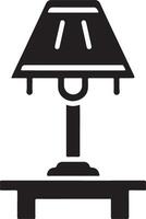 Flat table lamp icon. vector