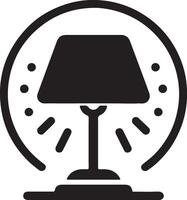 Simple table lamp silhouette. vector