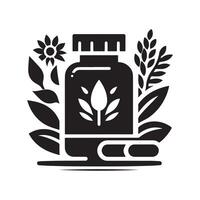 Medication Silhouette Icons Vectors Set for Medical Design Projects, ai