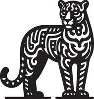 Geomatric pattern on bison icon. vector