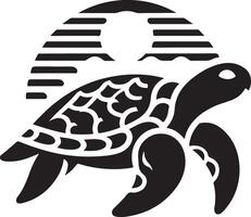 Mysterious Turtle Silhouette with Flowing Tentacles vector