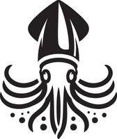 Black and simple squid icon. vector
