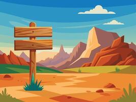 Wooden pointer in mountain vector