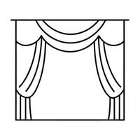Line art of Stage Draped With Curtains vector