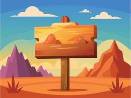 Wooden waypointer in mountain vector