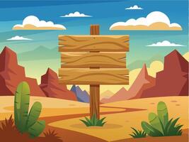 A Wooden waypointer in mountain vector