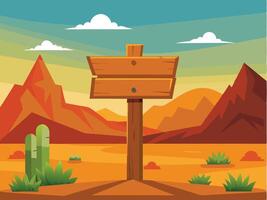 Wooden waypointer in mountain design vector
