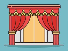 Stage Draped With Curtains vector
