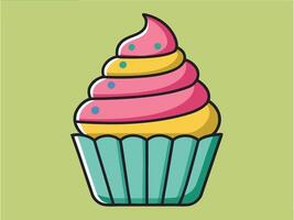 Cupcake Icon Flat Design vector