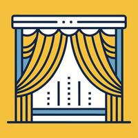 Empty stage with curtain illustration design vector