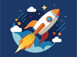 Rocket launch up to the space vector