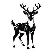 A black and white deer with horns on its head vector