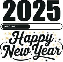 New Year 2025 Loading Bar Graphic with Happy New Year Text vector