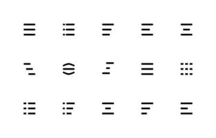 Menu icon set. Menu bar icons. Ui icon set. vector