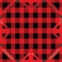 Red and black checkered flannel pattern vector