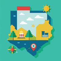 Illustration of flat design of the state of illinois vector