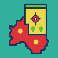 Map of australia with a compass icon vector
