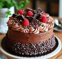 chocolate cakes cocoa brush closeup background photo