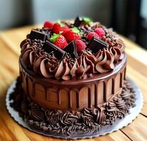 chocolate cakes cocoa brush closeup background photo