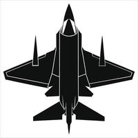 A silhouette of Jet fighter. vector