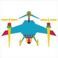 Drone Silhouette in Bold Hues. vector