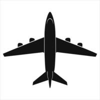 Silhouette of an Airplane in Flight. vector