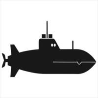 Silhouette of Submarine with white background. vector