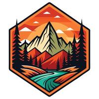 Reach New Heights, Follow the Mountain Trails. vector