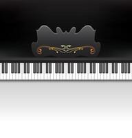 Elegance Piano Keyboard on a White Background with Free Space for Text vector