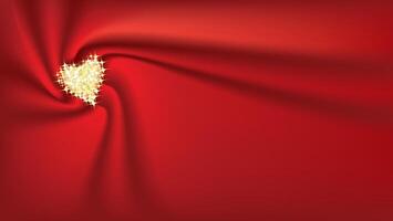 Diamond Shining Heart on Red Background vector