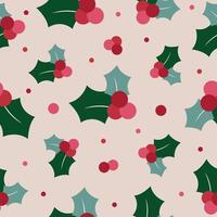 Pattern with Christmas Holly. graphics vector