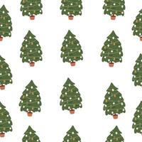 Christmas pattern with a Christmas tree. vector