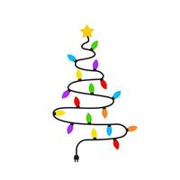 Garland Christmas in the form of a Christmas tree. graphics vector