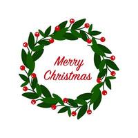 Greeting card Cozy Christmas decorations with text. Wreath of Christmas. graphics vector