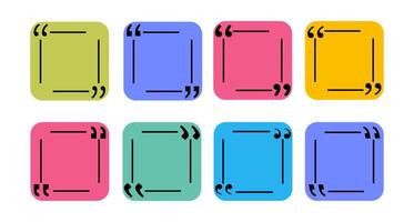 Set of bright Quote box frames. graphics vector